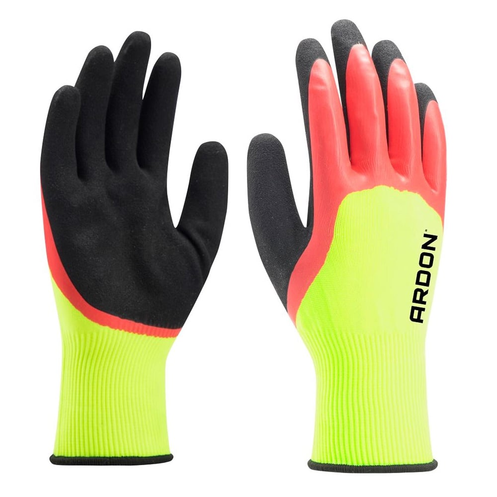 Manusi de protectie imersate in latex Petrax Double - galben/rosu - 2141X - blisterate