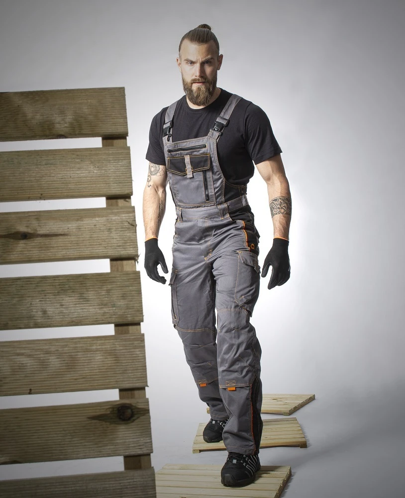Pantaloni cu pieptar ARDON®VISION lungiti gri