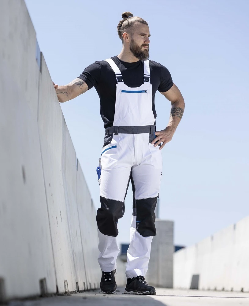 Pantaloni cu pieptar ARDON®4Xstretch® alb