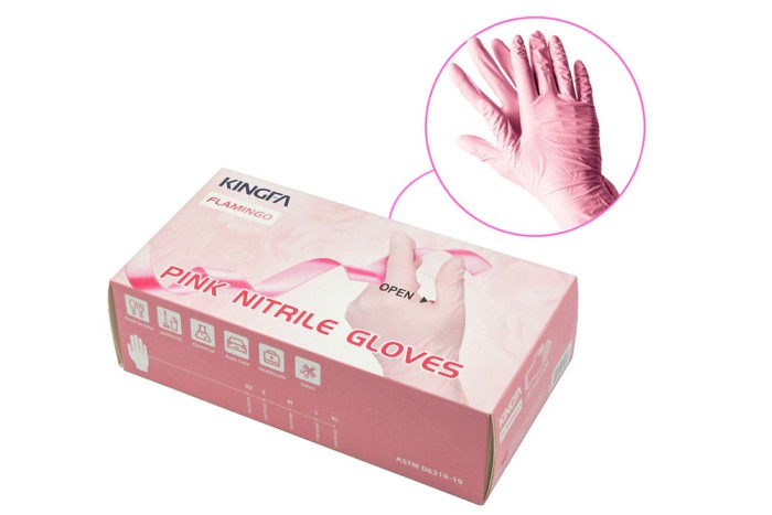 Mănuși de unică folosință KNL PINK GLOVES
