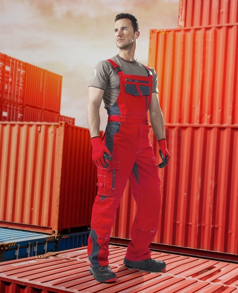 Pantaloni cu pieptar ARDON®VISION lungiti rosu