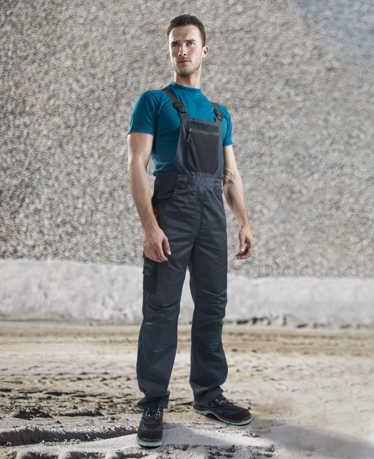 Pantaloni cu pieptar ARDON®4TECH lungiti gri