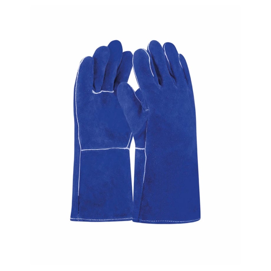 Manusi de protectie pentru sudura 4MIG Blue, din spalt bovina, 35 cm 3144X, 413X4X